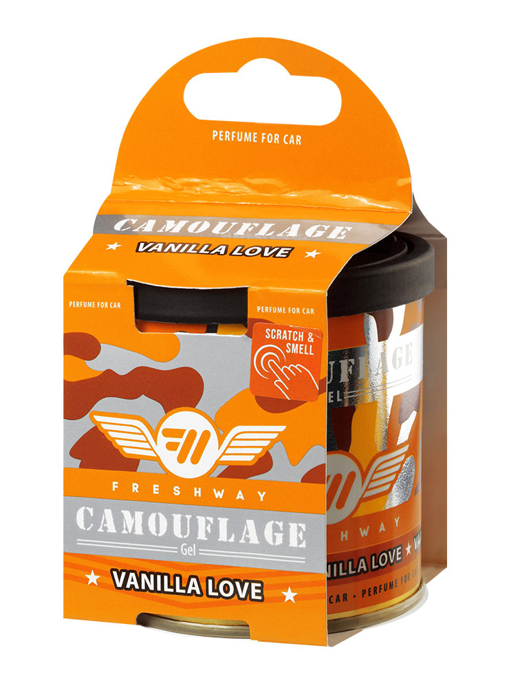 Ароматизатор автомобильный Fresh Way Camouflage Gel Vanilla Love CG 05 (80мл)
