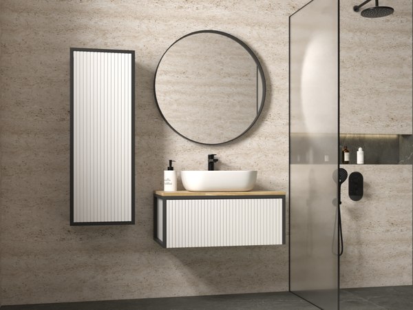 Купить Шкаф-полупенал для ванной Style Line Сохо 36x110см МДФ Push в Гродно