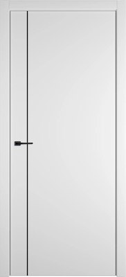 Дверь межкомнатная Emalex Basic 1 V 70x200 (Ice/ABS Black) - 
