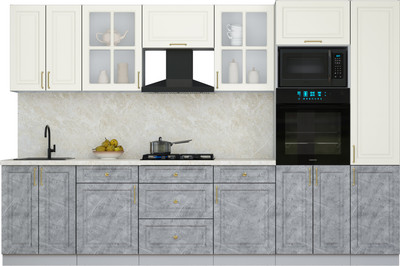 Кухонный гарнитур Интерлиния Мила Шато 3.2В (белый/керамика/опал светлый) - 