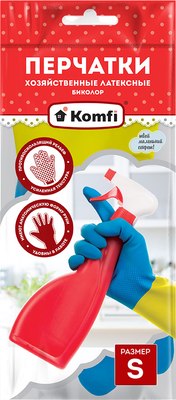 

Перчатки хозяйственные, Биколор Латексные BICOLO1