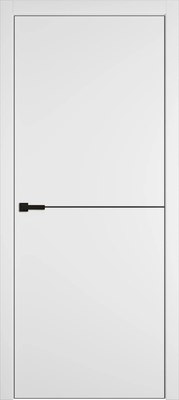 Дверь межкомнатная Emalex Basic 1 70x200 (Ice/ABS Black) - 