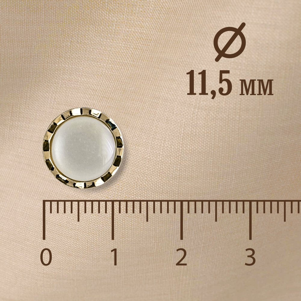 Набор пуговиц Sentex PN-2-11.5 (50шт, белый/золотой) — фото 4