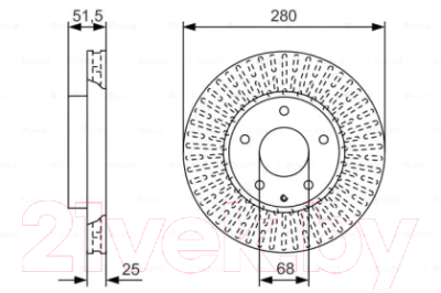 

Тормозной диск Bosch, 0986479C36