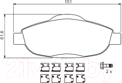 

Тормозные колодки Bosch, 0986494261
