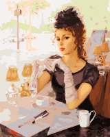 Картина по номерам БЕЛОСНЕЖКА В парижском кафе / 535-CG - 