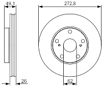 Тормозной диск Bosch 0986479S16 - 