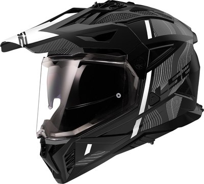 Мотошлем LS2 MX702 Pioneer 2 Hill (S, черный/белый матовый) - 