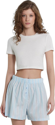 Комплект домашней одежды Mark Formelle 592548 (р.164/170-96-102, белый/полоска на кристалле) - 