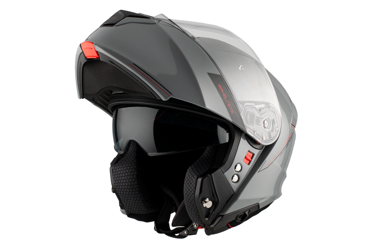 Мотошлем MT Helmets Genesis SV Solid A12 (M, серый глянцевый) — фото 2