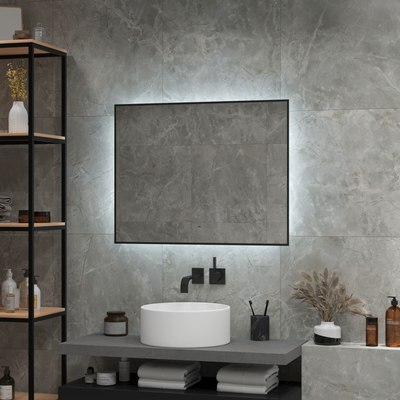 

Зеркало, Amer Black Led 80x70