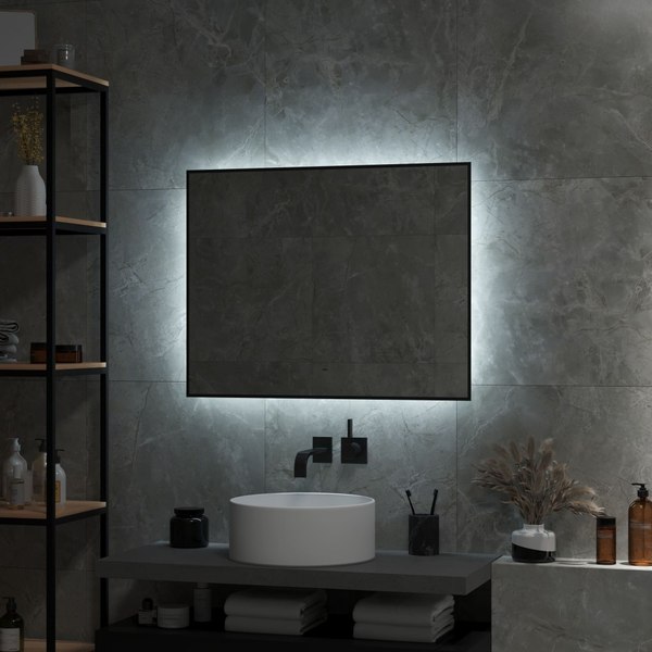 Купить Зеркало Континент Amer Black Led 80x70 в Молодечно