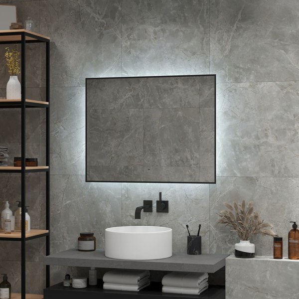 Зеркало Континент Amer Black Led 80x70