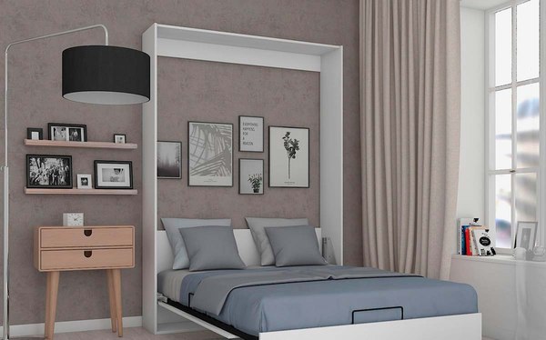 Шкаф-кровать трансформер Макс Стайл Studio Egger 18мм 160x200 (белый классический W960 ST7)