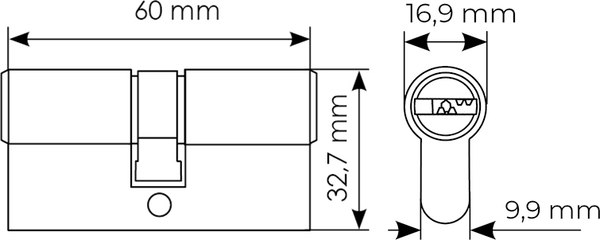 Цилиндровый механизм замка Morelli HS 60CK W (белый)