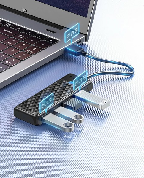 USB-хаб Orico PAPW4A-U3-015-BK-EP (черный)