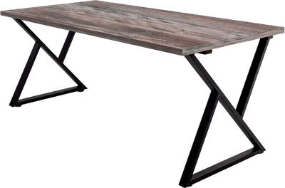 Обеденный стол Millwood Дели Л 130x80x75 (сосна пасадена/металл черный) -