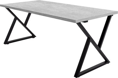 Обеденный стол Millwood Дели Л 130x80x75 (бетон/металл черный) -