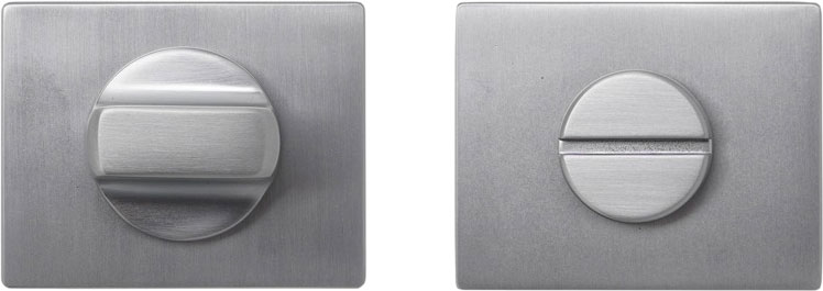 Фиксатор дверной защелки VELA Prima WC-Quadro-X-SC (белое серебро)