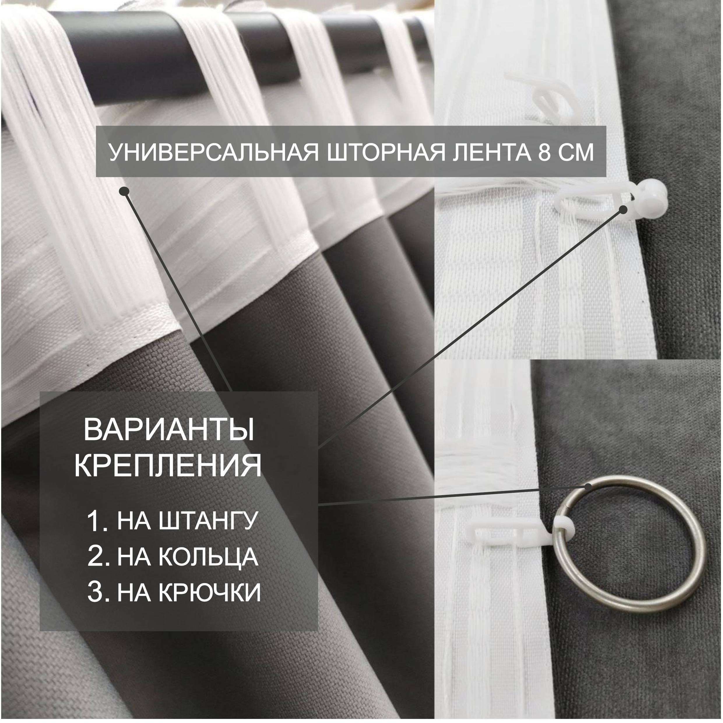 Комплект штор КронасМАрт Эко 150x270 (2шт, графит) — фото 6