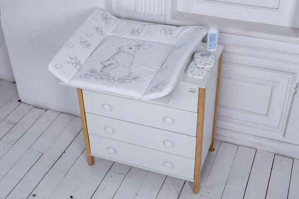 Пеленальный матрас Sweet Baby Foresta Magica Grigio Oliva 80x71 (заяц серый/оливковый)