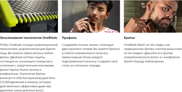 Триммер Philips OneBlade QP6506/15