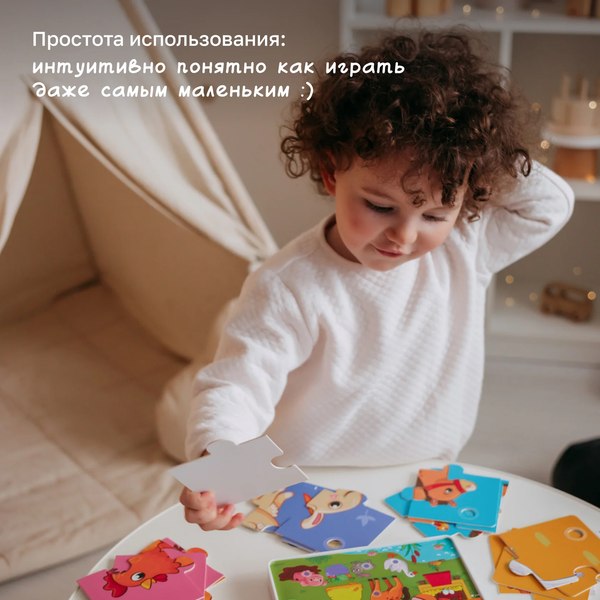 Развивающая игра BertToys Говорящие пазлы. Животные фермы / FD80