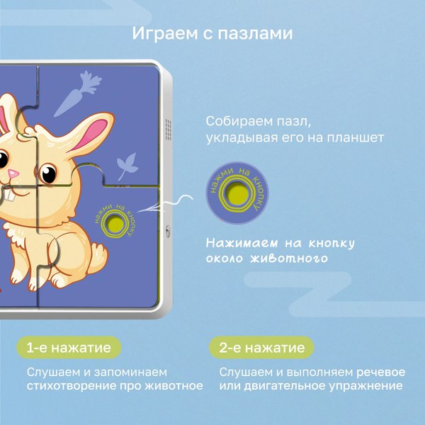 Развивающая игра BertToys Говорящие пазлы. Животные фермы / FD80