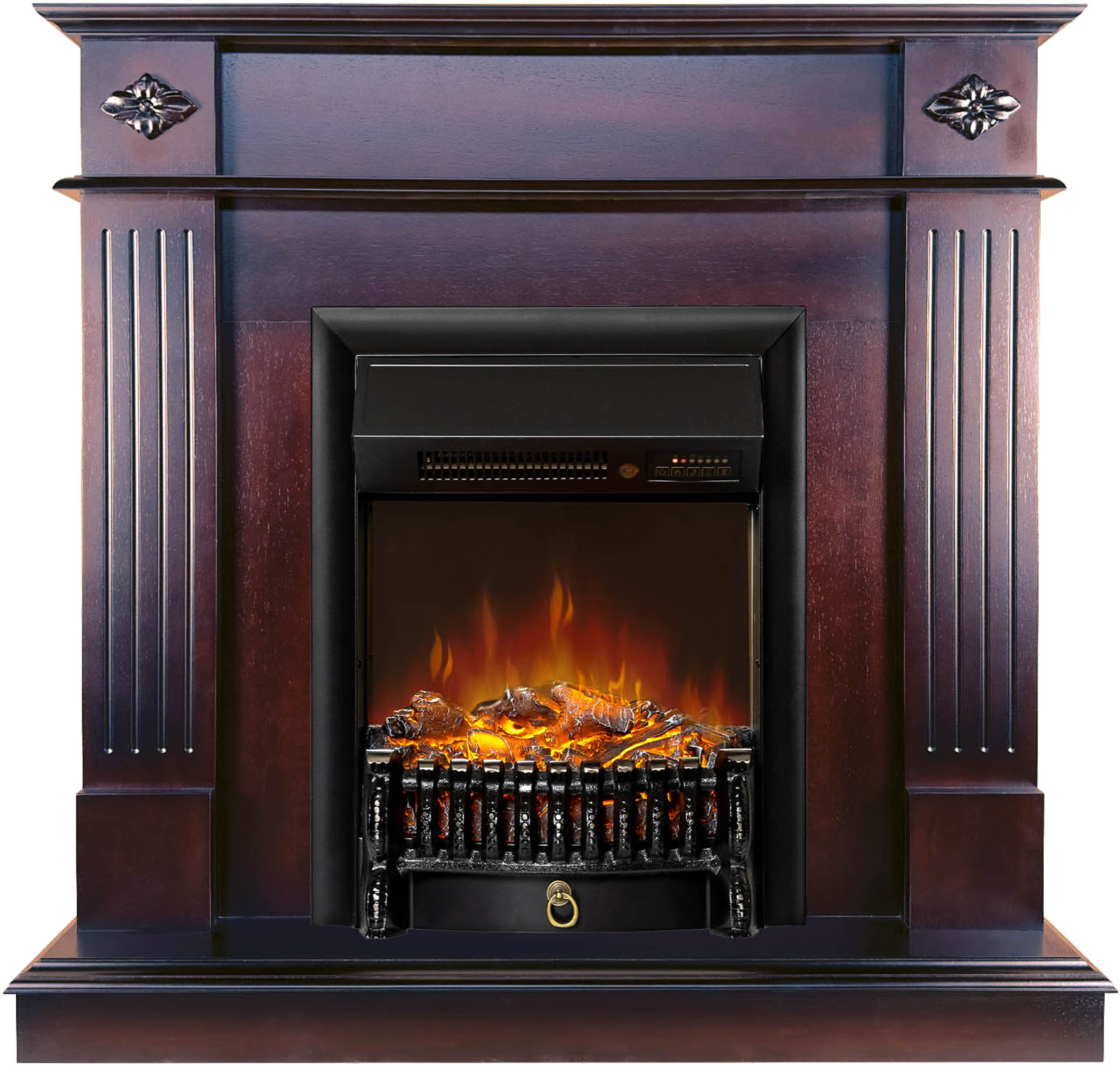 Каминокомплект Смолком Brighton STD-ASP Fobos FX M Black RC (махагон коричневый антик)