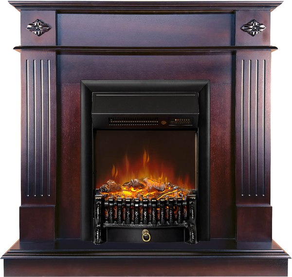 Каминокомплект Смолком Brighton STD-ASP Fobos FX M Black RC (махагон коричневый антик)