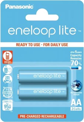 

Комплект аккумуляторов, Eneloop Lite AA 950 mAh 2BP / BK-3LCCE/2BE
