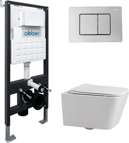 Унитаз подвесной с инсталляцией Abber Rechteck AC1201-AC0105-AC0120