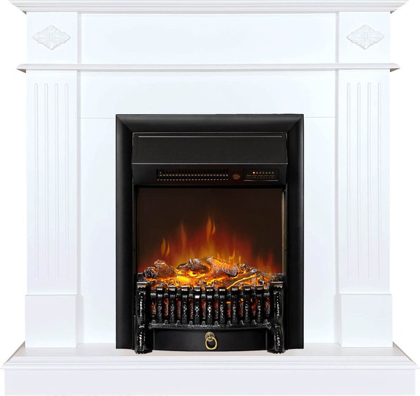 Каминокомплект Смолком Brighton STD-ASP Fobos FX M Black RC (бьянко белый)
