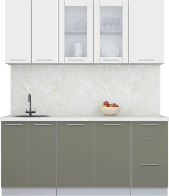 Кухонный гарнитур Интерлиния Мила Пластик 1.8 Б (зефирный/кварцевый/опал светлый) - 