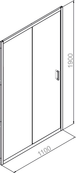 Купить Душевая дверь Domani-Spa DoorCube 110x190 / DS04DCb110L0Cl00.Gt-Black в Борисове