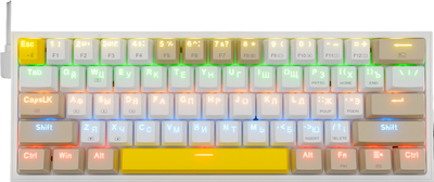 Клавиатура Redragon Fizz / 72596 (белый/желтый/серый) -