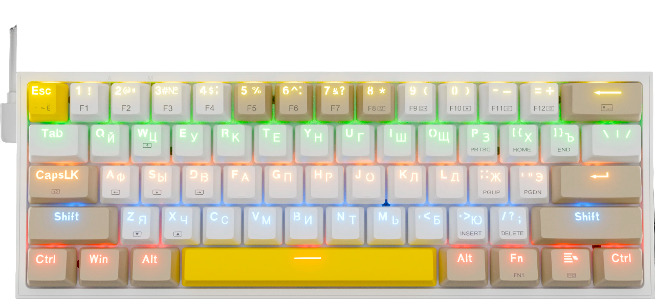 Клавиатура Redragon Fizz / 72597 (белый/желтый/серый)