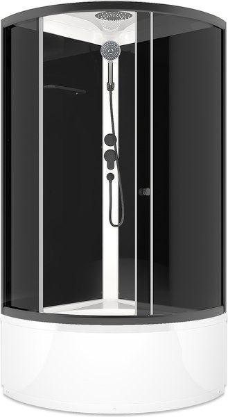 Купить Душевая кабина Domani-Spa Simple 99 High 90x90 / DS01Sm99HBT00.Gt-V1.2-Black  