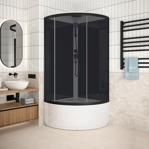 Душевая кабина Domani-Spa Simple 99 High 90x90 / DS01Sm99HBT00.Gt-V1.2-Black