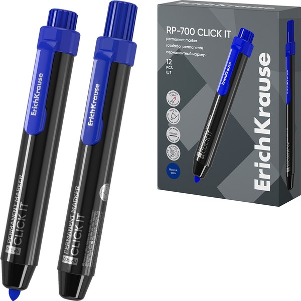 Маркер перманентный Erich Krause Click It RP-700 / 60829 (синий)