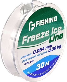 Леска монофильная F-Fishing Freeze Ice Line 30м 0.064мм 0.36кг / FFRZIL_064