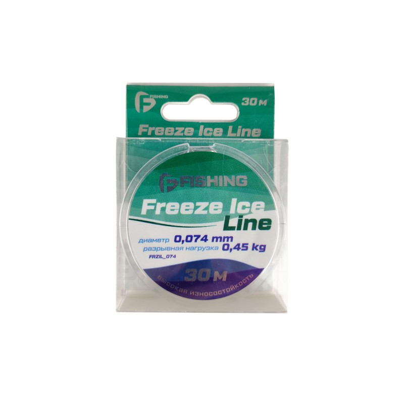 Леска монофильная F-Fishing Freeze Ice Line 30м 0.074мм 0.45кг / FFRZIL_074