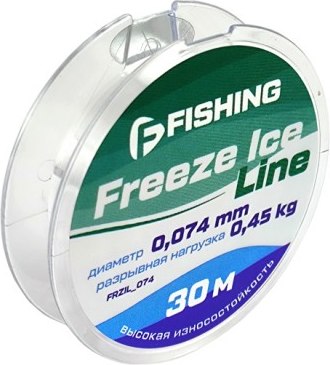 Леска монофильная F-Fishing Freeze Ice Line 30м 0.074мм 0.45кг / FFRZIL_074