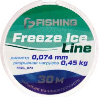 Леска монофильная F-Fishing Freeze Ice Line 30м 0.074мм 0.45кг / FFRZIL_074