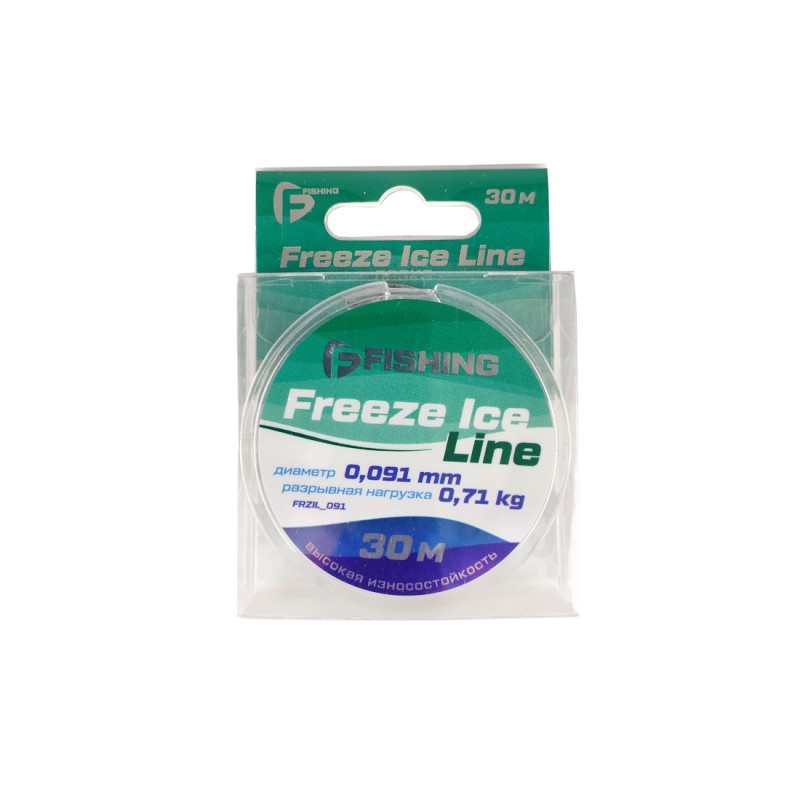 Леска монофильная F-Fishing Freeze Ice Line 30м 0.091мм 0.71кг / FFRZIL_091