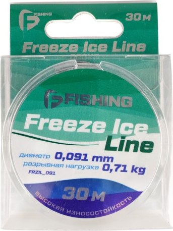 Леска монофильная F-Fishing Freeze Ice Line 30м 0.091мм 0.71кг / FFRZIL_091