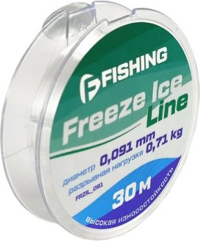 Леска монофильная F-Fishing Freeze Ice Line 30м 0.091мм 0.71кг / FFRZIL_091