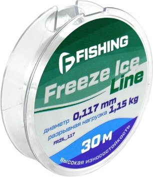 Леска монофильная F-Fishing Freeze Ice Line 30м 0.117мм 1.15кг / FFRZIL_117