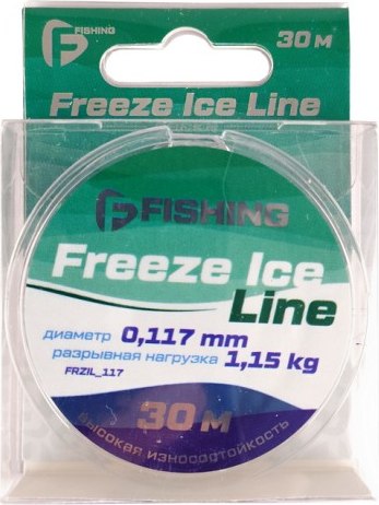 Леска монофильная F-Fishing Freeze Ice Line 30м 0.117мм 1.15кг / FFRZIL_117