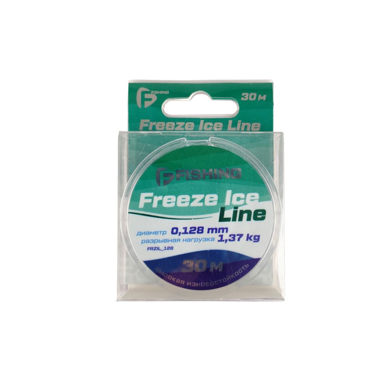 Леска монофильная F-Fishing Freeze Ice Line 30м 0.128мм 1.37кг / FFRZIL_128